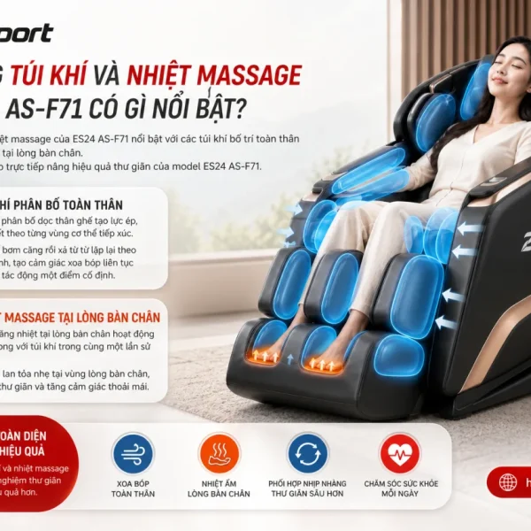 Hệ thống túi khí và nhiệt massage của ES24 AS-F71 có gì nổi bật