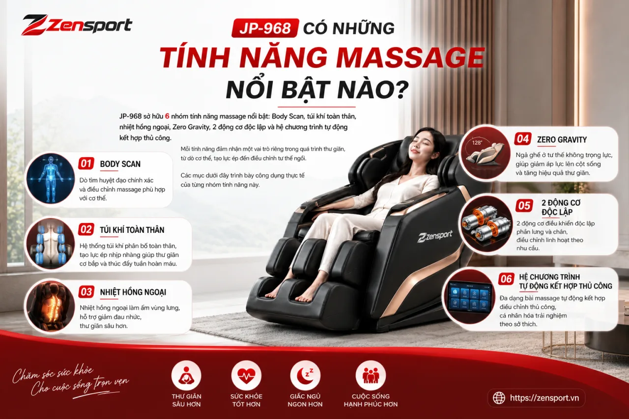 JP-968 Có Những Tính Năng Massage Nổi Bật Nào JP-968 Có Những Tính Năng Massage Nổi Bật Nào