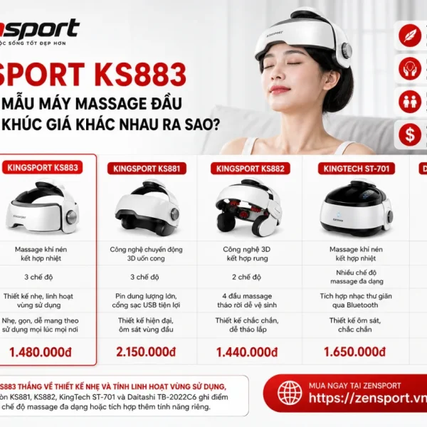 KingSport KS883 So Với Các Mẫu Máy Massage Đầu Cùng Phân Khúc Giá Khác Nhau