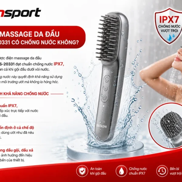 Lược điện massage da đầu Daitashi HS-20331 có chống nước