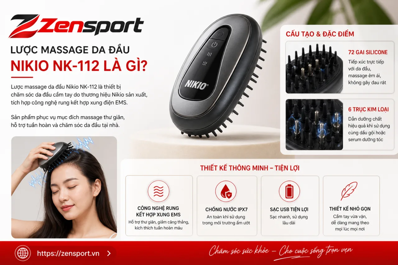 Lược massage da đầu Nikio NK-112 Lược massage da đầu Nikio NK-112