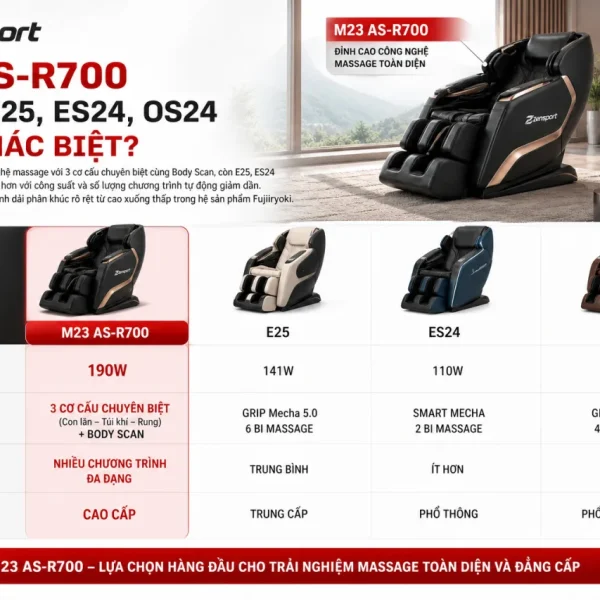 M23 AS-R700 So Với E25, ES24, OS24 Có Gì Khác Biệt