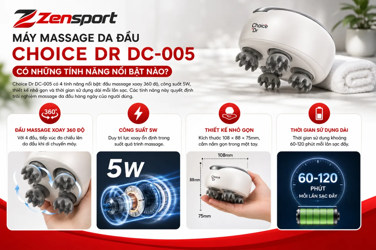 Máy Massage Da Đầu Choice Dr DC-005 Có Những Tính Năng Nổi Bật Nào Máy Massage Da Đầu Choice Dr DC-005 Có Những Tính Năng Nổi Bật Nào