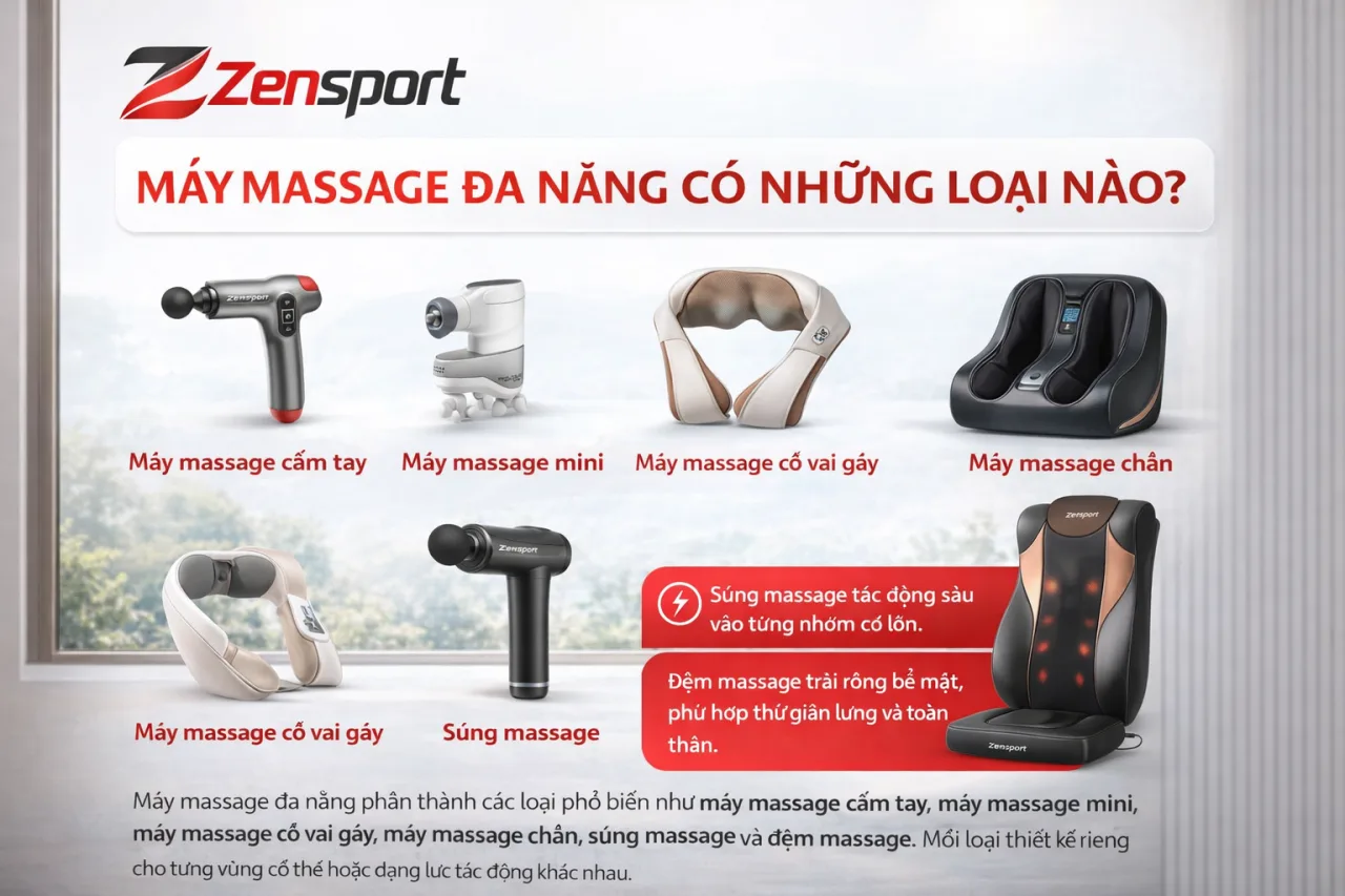 Máy massage đa năng có những loại nào Máy massage đa năng có những loại nào