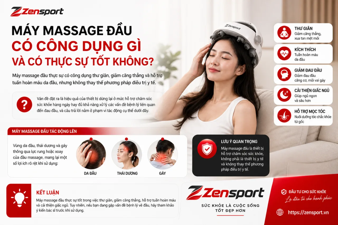 Máy massage đầu có công dụng gì và có thực sự tốt