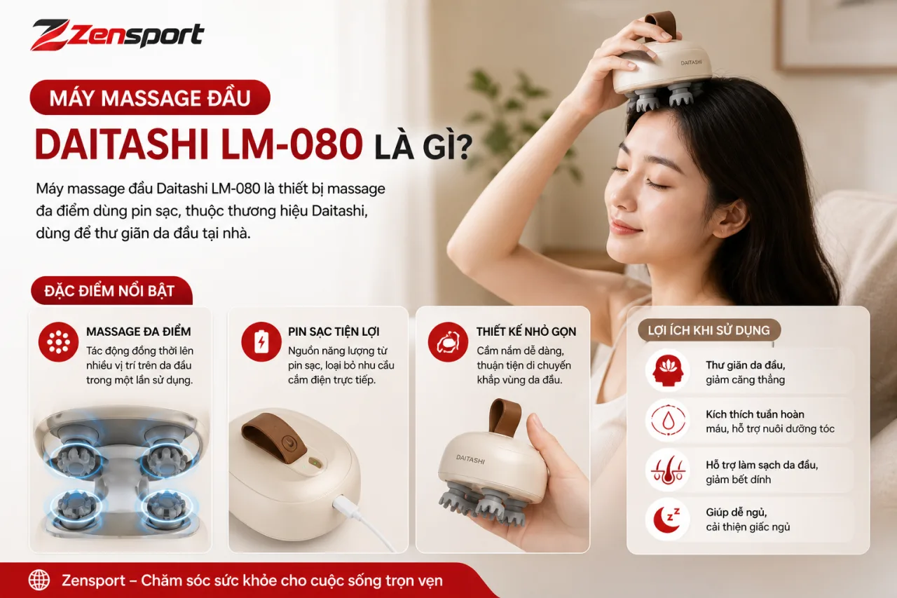 Máy massage đầu Daitashi LM-080 Máy massage đầu Daitashi LM-080