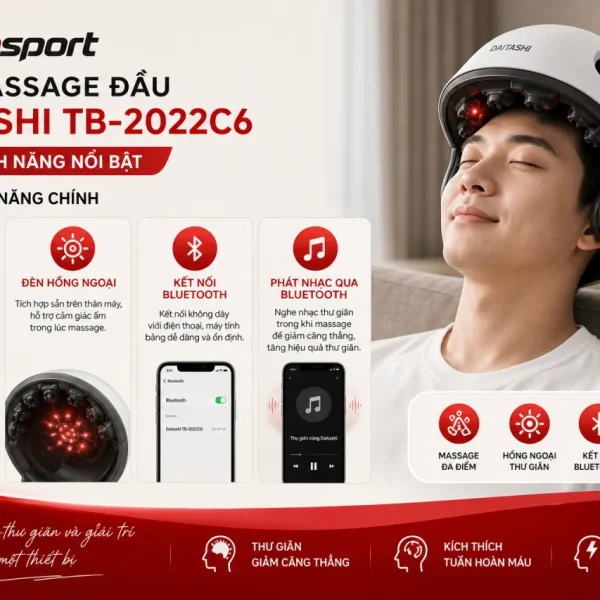 Máy massage đầu Daitashi TB-2022C6 có những tính năng nổi bật nào