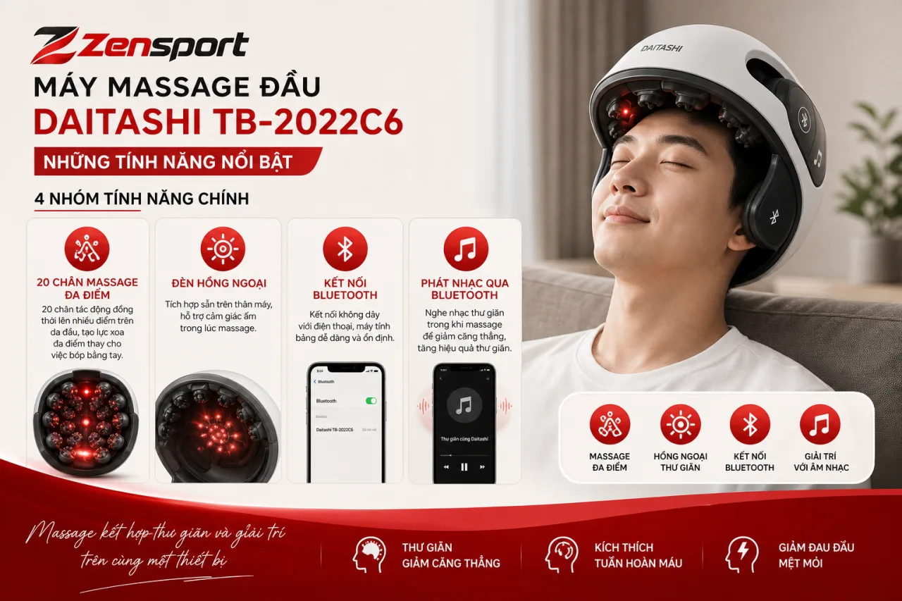 Máy massage đầu Daitashi TB-2022C6 có những tính năng nổi bật nào Máy massage đầu Daitashi TB-2022C6 có những tính năng nổi bật nào