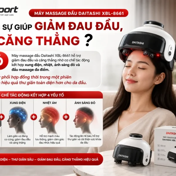 Máy massage đầu Daitashi XBL-8661 có thực sự giúp giảm đau đầu, căng thẳng