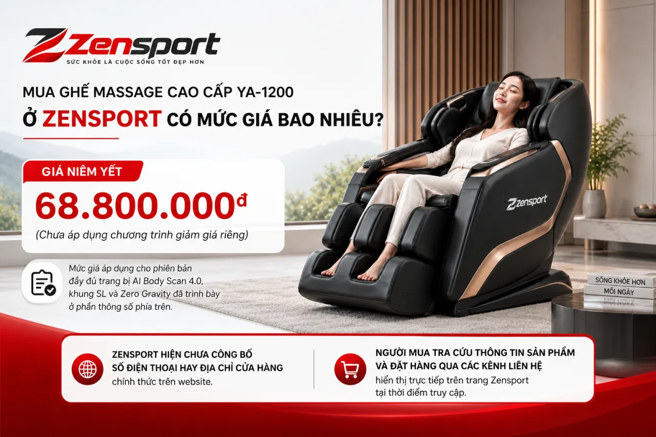 Mua Ghế Massage Cao Cấp YA-1200 ở Zensport có mức giá bao nhiêu Mua Ghế Massage Cao Cấp YA-1200 ở Zensport có mức giá bao nhiêu