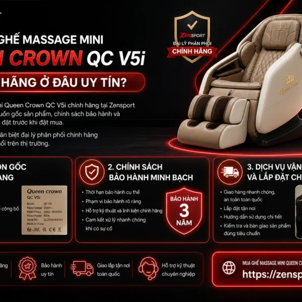 Mua Ghế massage mini Queen Crown QC V5i chính hãng ở đâu uy tín
