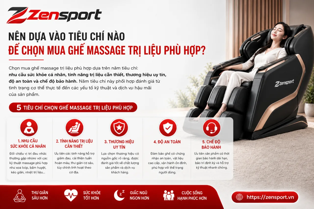 Nên dựa vào tiêu chí nào để chọn mua ghế massage trị liệu phù hợp