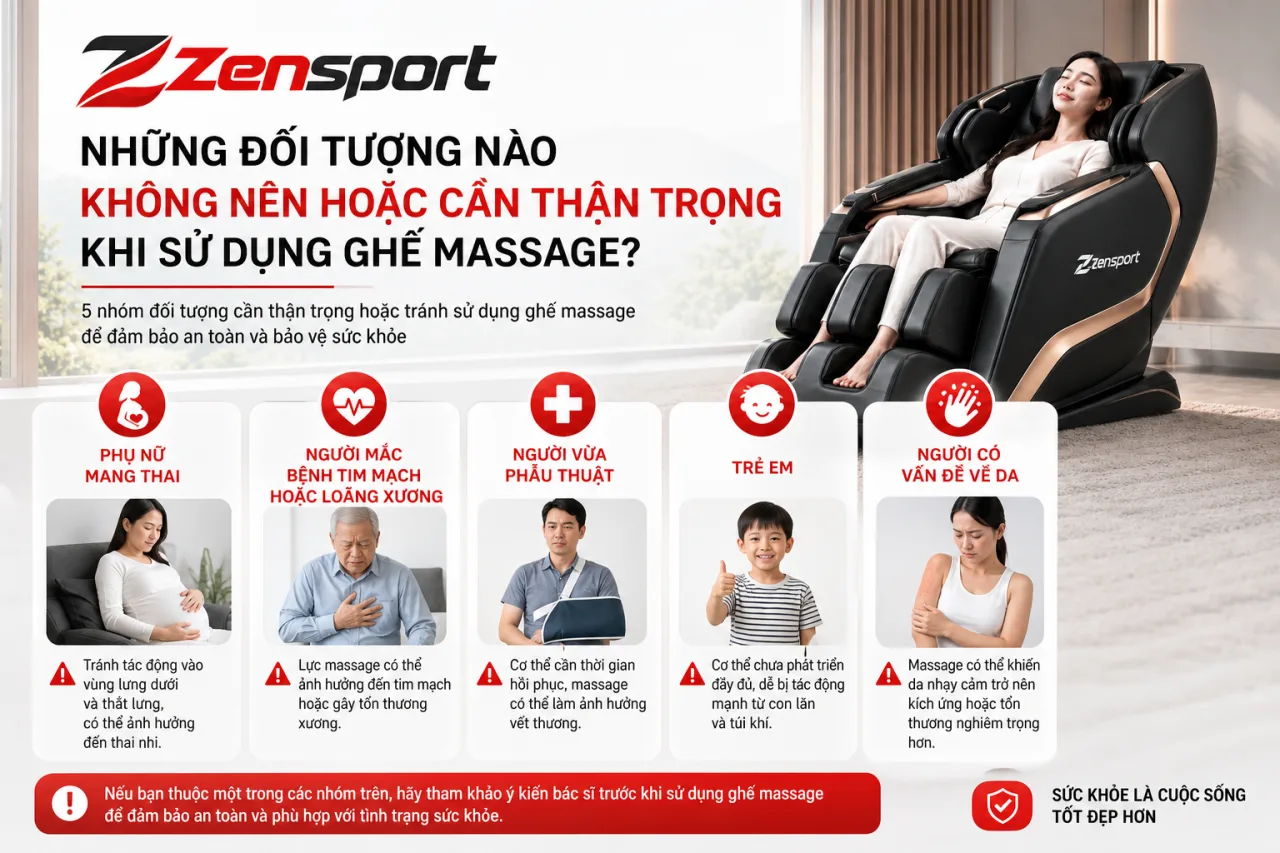Những đối tượng nào không nên hoặc cần thận trọng khi sử dụng ghế massage