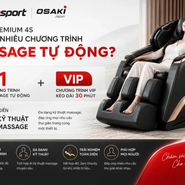 Osaki Premium 4S có bao nhiêu chương trình massage tự động