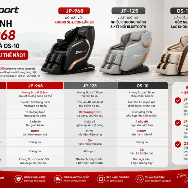 So Sánh JP-968 Với JP-125 Và OS-10 Khác Nhau