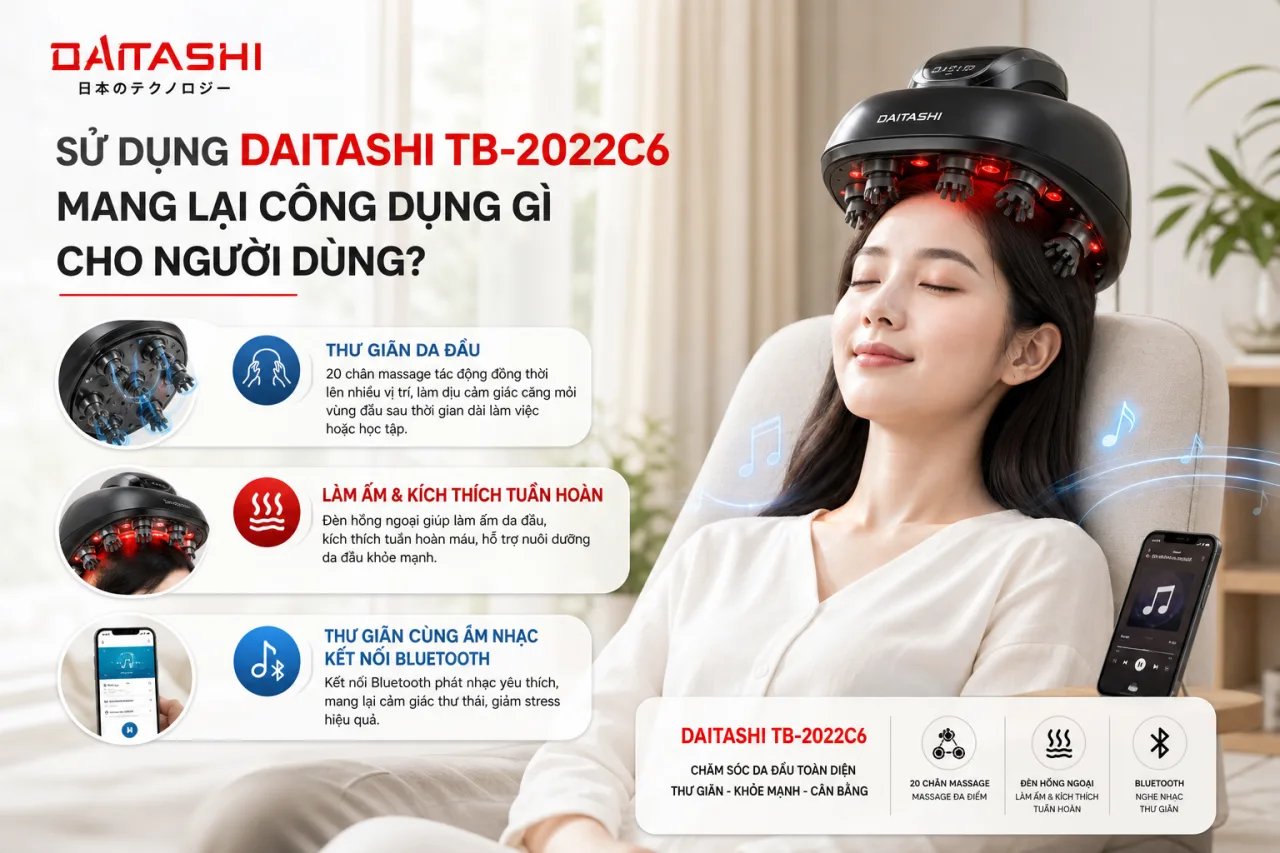 Sử dụng Daitashi TB-2022C6 mang lại công dụng gì cho người dùng Sử dụng Daitashi TB-2022C6 mang lại công dụng gì cho người dùng