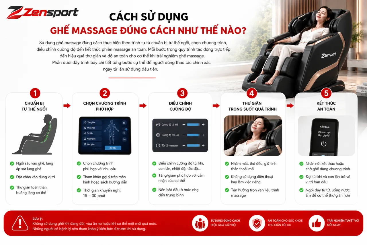 sử dụng ghế massage đúng cách