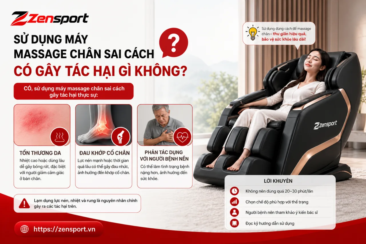 Sử dụng máy massage chân sai cách có gây tác hại gì