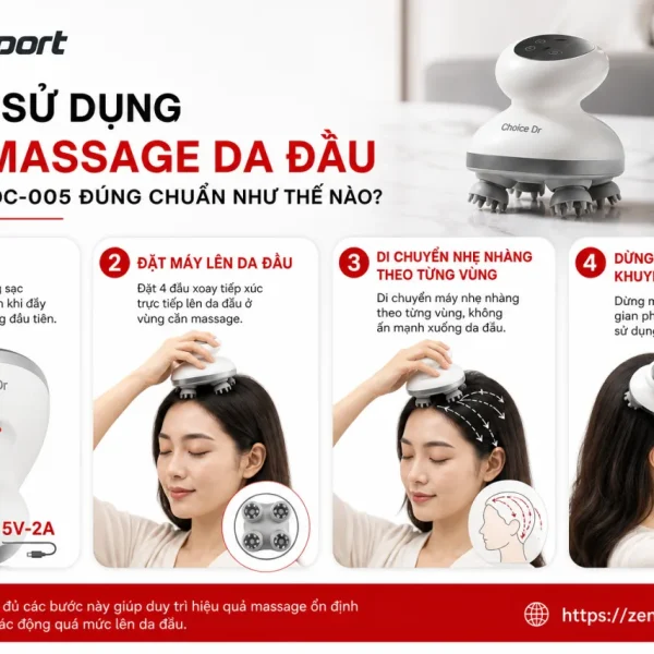 Sử Dụng Máy Massage Da Đầu Choice Dr DC-005 Đúng Chuẩn