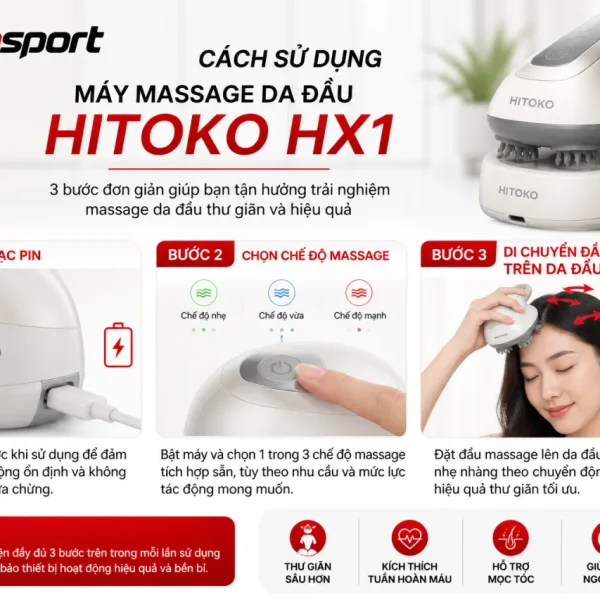 sử dụng máy massage da đầu HITOKO HX1