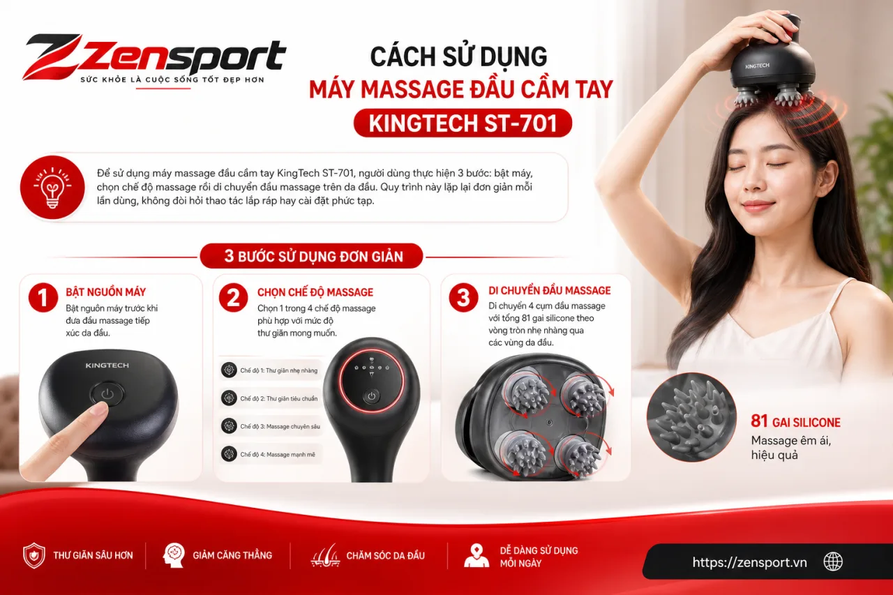 sử dụng máy massage đầu cầm tay KingTech ST-701 sử dụng máy massage đầu cầm tay KingTech ST-701