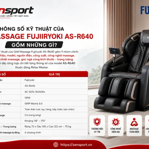 Thông Số Kỹ Thuật Của Ghế Massage Fujiiryoki AS-R640 Gồm Những Gì