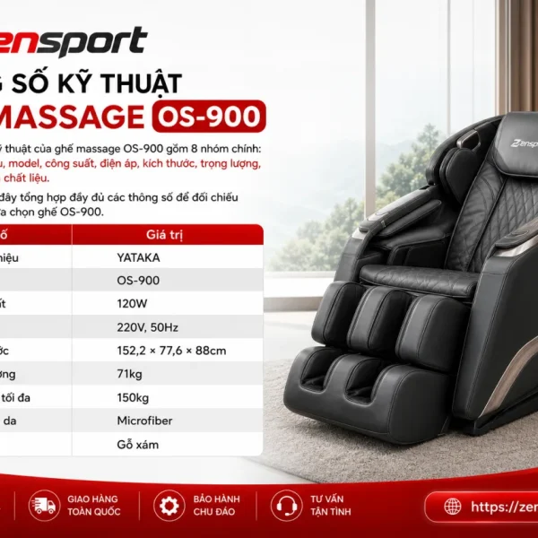 Thông số kỹ thuật của ghế massage OS-900 gồm những gì