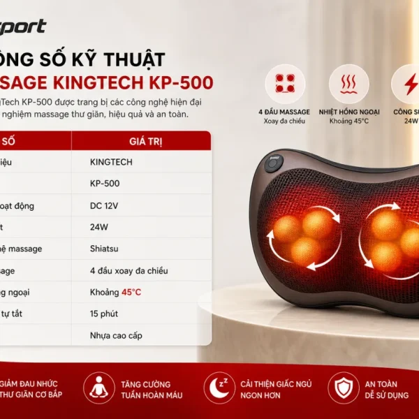 Thông số kỹ thuật của gối massage KingTech KP-500