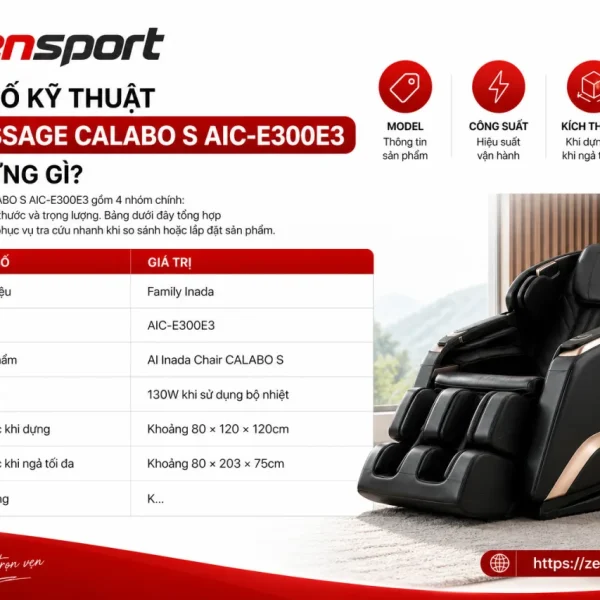 Thông Số Kỹ Thuật Ghế Massage CALABO S AIC-E300E3 Gồm Những Gì