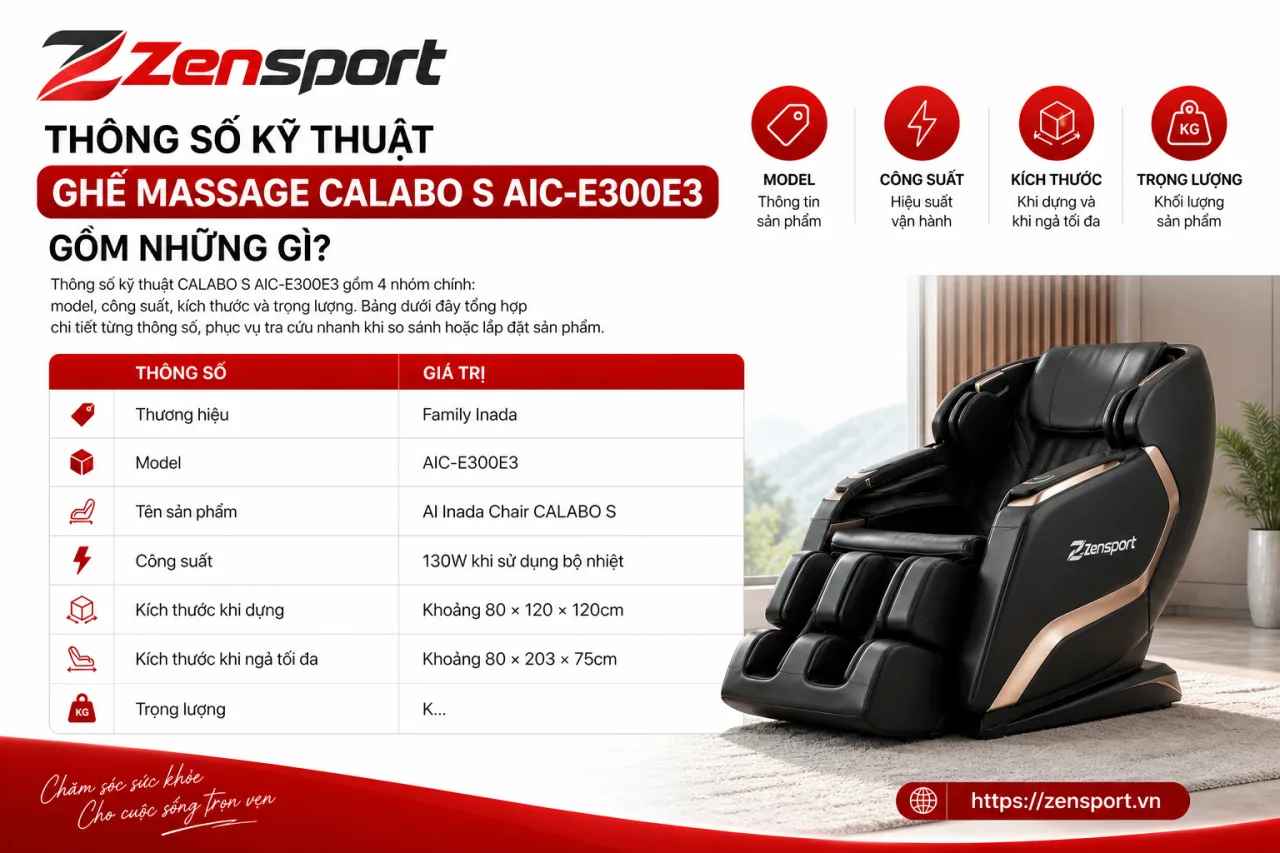 Thông Số Kỹ Thuật Ghế Massage CALABO S AIC-E300E3 Gồm Những Gì Thông Số Kỹ Thuật Ghế Massage CALABO S AIC-E300E3 Gồm Những Gì