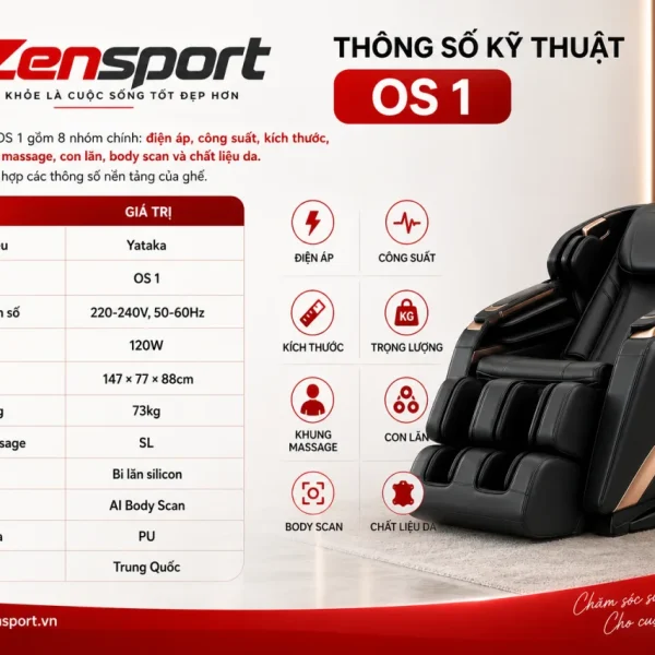 Thông số kỹ thuật ghế massage OS 1 gồm những gì