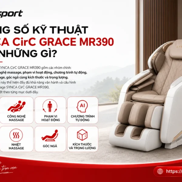Thông Số Kỹ Thuật Ghế Massage SYNCA CirC GRACE MR390 Gồm Những Gì