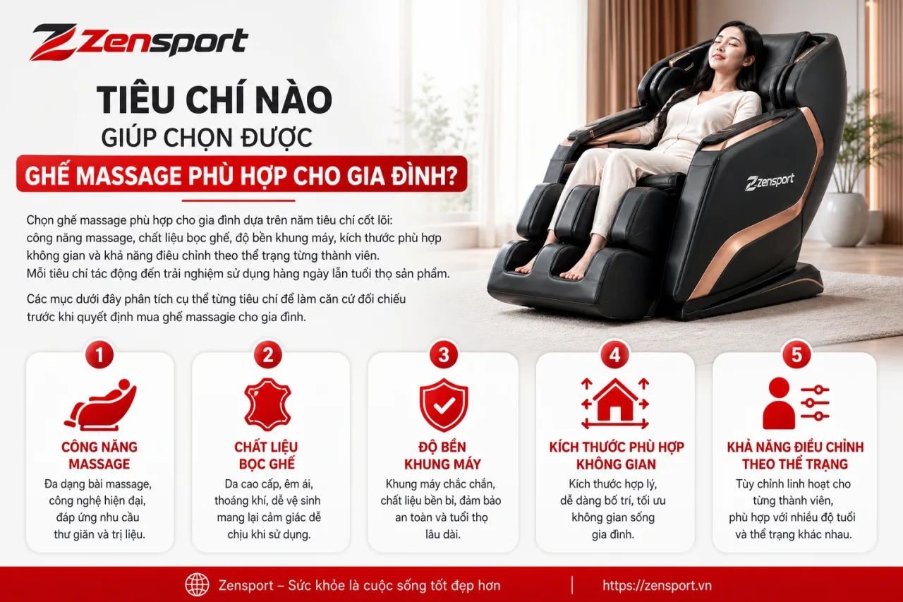 Tiêu Chí Nào Giúp Chọn Được Ghế Massage Phù Hợp Cho Gia Đình