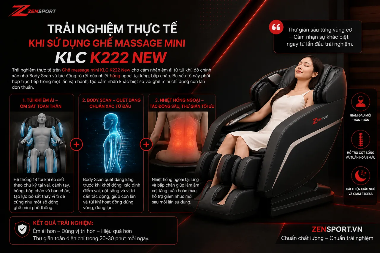 Trải nghiệm thực tế khi sử dụng Ghế massage mini KLC K222 New Trải nghiệm thực tế khi sử dụng Ghế massage mini KLC K222 New
