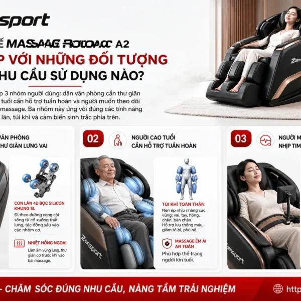 Ghế massage Rollmax A2 phù hợp với những đối tượng và nhu cầu sử dụng nào