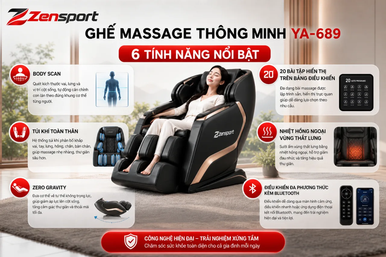 Ghế Massage Thông Minh YA-689 có những tính năng nổi bật nào Ghế Massage Thông Minh YA-689 có những tính năng nổi bật nào