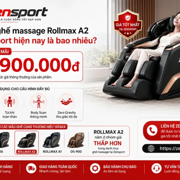 Giá bán ghế massage Rollmax A2 tại Zensport hiện nay là bao nhiêu